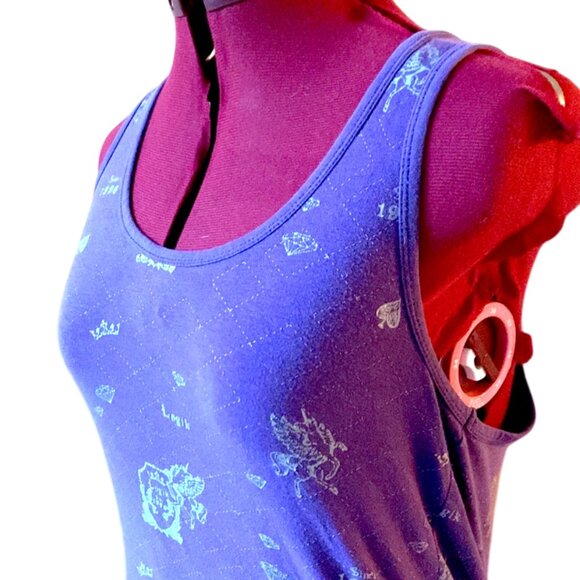 LOGIK - Purple Tank Top with silver crown diamond print - small - Picture 4 of 10